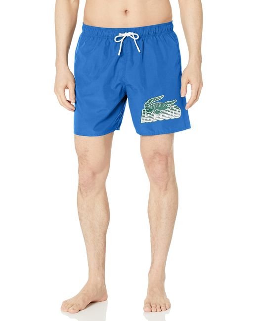 Lacoste Blue Standard Shorts With Adjustable Waist And Side Pockets for men