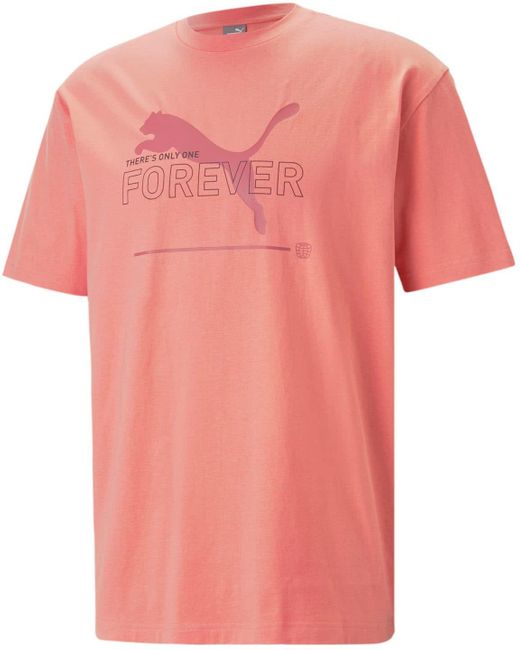 PUMA Pink Essentials Better Relaxed Graphic Tee for men