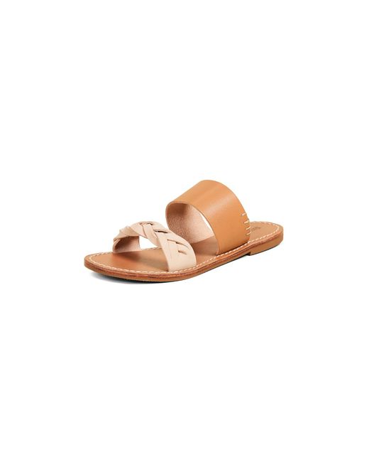 tan braided slides
