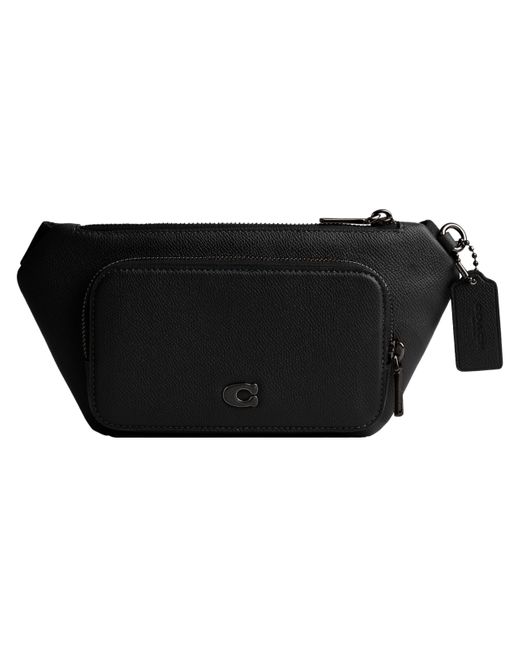 COACH Black Belt Bag In Crossgrain Leather