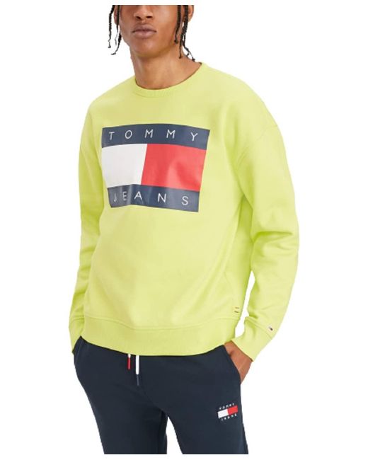 Tommy Hilfiger Multicolor Mens Tommy Jeans Logo Crewneck Sweatshirt for men
