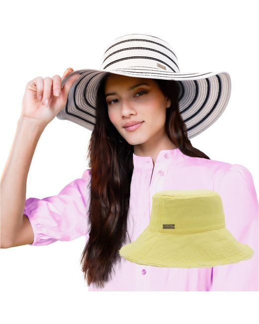 Nicole Miller Multicolor Nicole Miller Bucket Straw Sun Hat