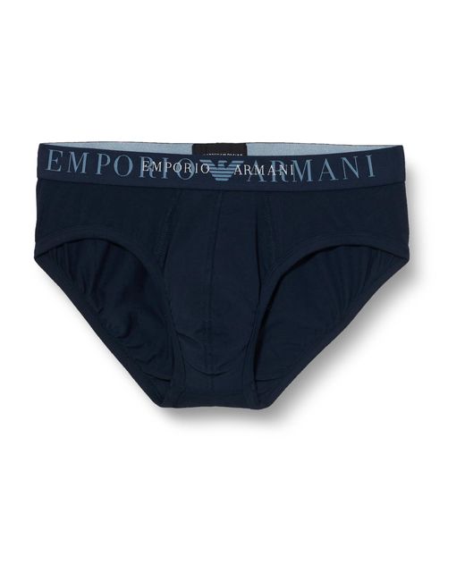 Emporio Armani Rubber Pixel Logo Brief Slip in Blue für Herren