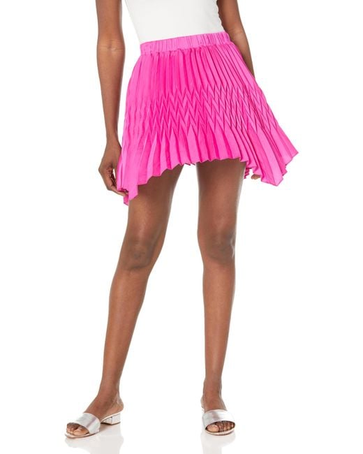 Ramy Brook Pink Daniela Asymmetrical Pleated Skirt