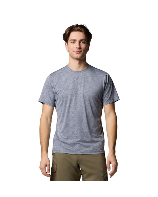 Columbia Blue Tech Trail Utility Short Sleeve Crew for men