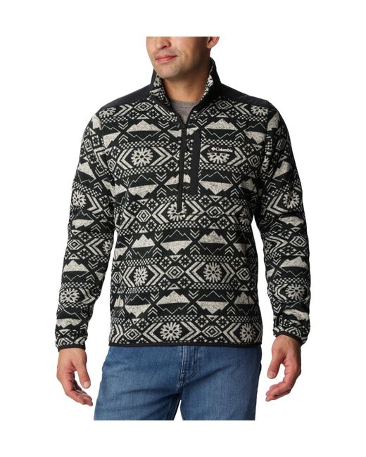 Columbia Black Sweater Weather Ii Printed 1/2-Zip Fleece for men