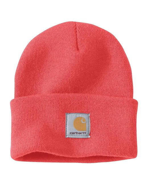 Carhartt Red Knit Cuffed Beanie for men