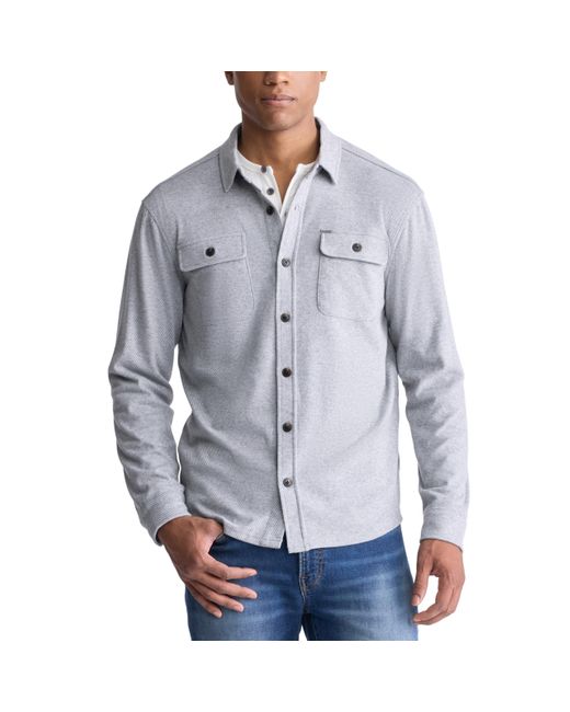 Buffalo David Bitton Blue Long Sleeve Button Down Blanket Shirt for men