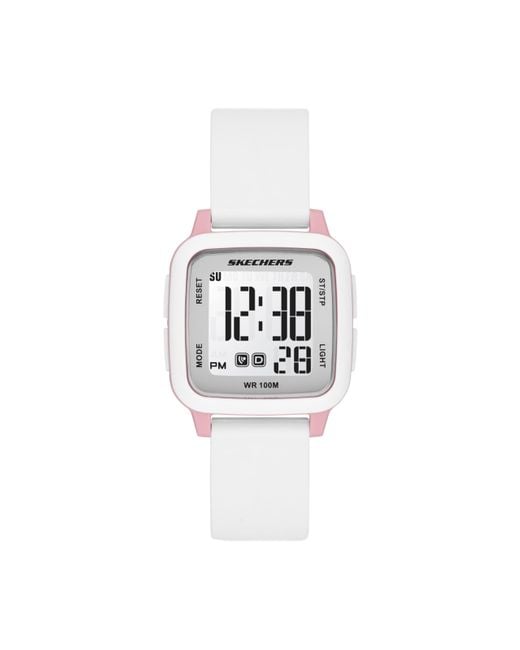 Skechers Holmby Digital White Silicone Watch