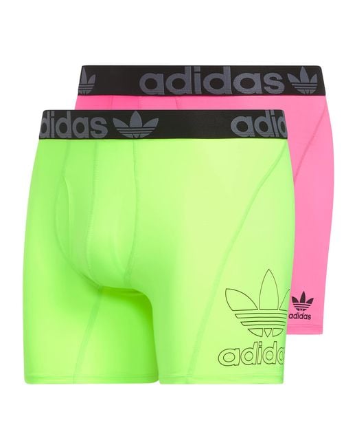 adidas Originals Trefoil Athletic Comfort Fit Boxer Brief Underwear in  Green for Men | Lyst