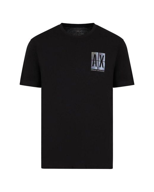 Emporio Armani Black A | X Armani Exchange Regular Fit Cotton Jersey Small Chest Gradient Box Logo Tee for men