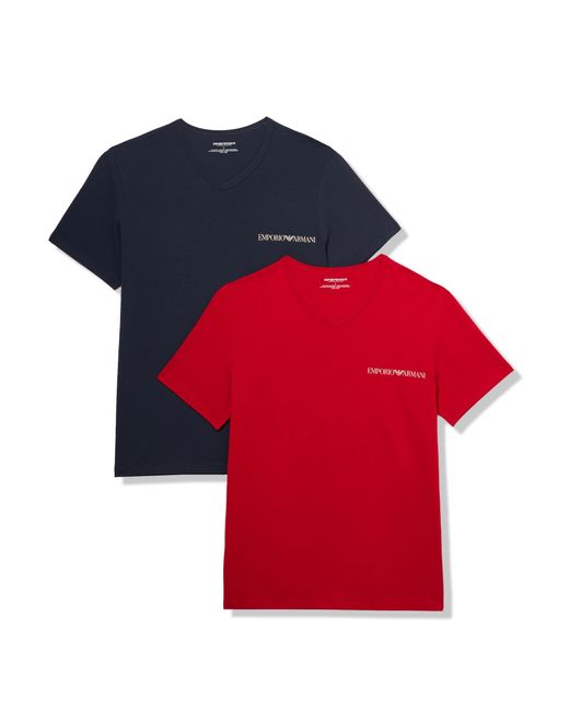 Emporio Armani Red Core Logoband 2-pack T-shirt for men