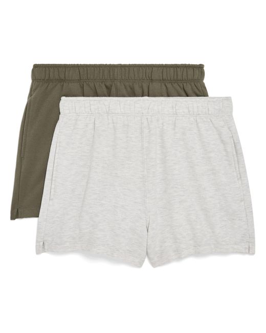 Danskin White 2 Pack Fleece Pull On Shorts