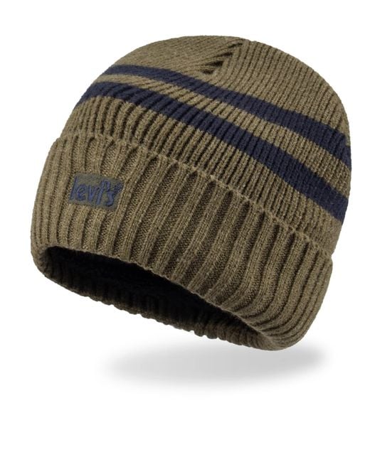 Levi's Green Marled Beanie Hat for men