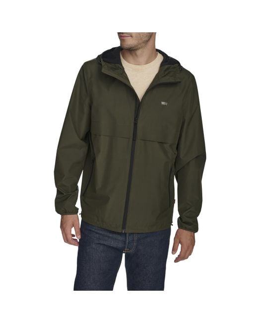 Levi's Green Hooded Rain Jacket & Windbreaker for men
