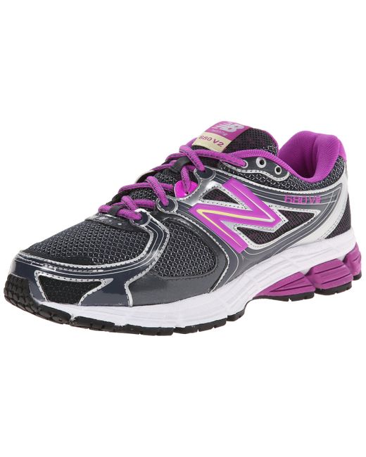 New Balance Rubber 680 V2 Running Shoe in Black/Purple (Black) Lyst