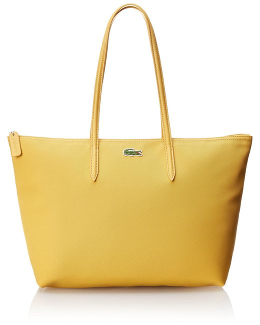 Lacoste Yellow Concept Large Shopping Metallic Shoulder Bag