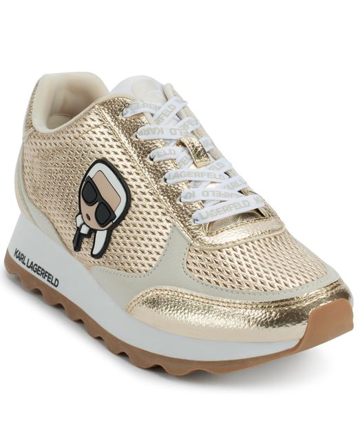 Karl Lagerfeld White Paris Meade Lace Up Sneaker With Karl Head