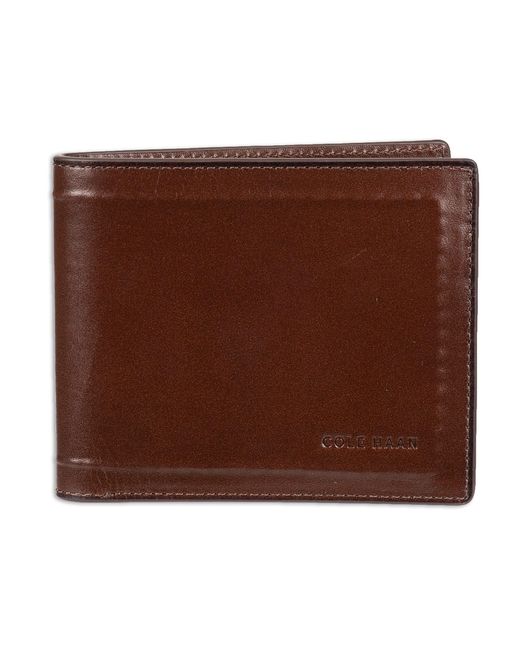 Cole Haan Brown Rfid Billfold With Removable Card Case for men