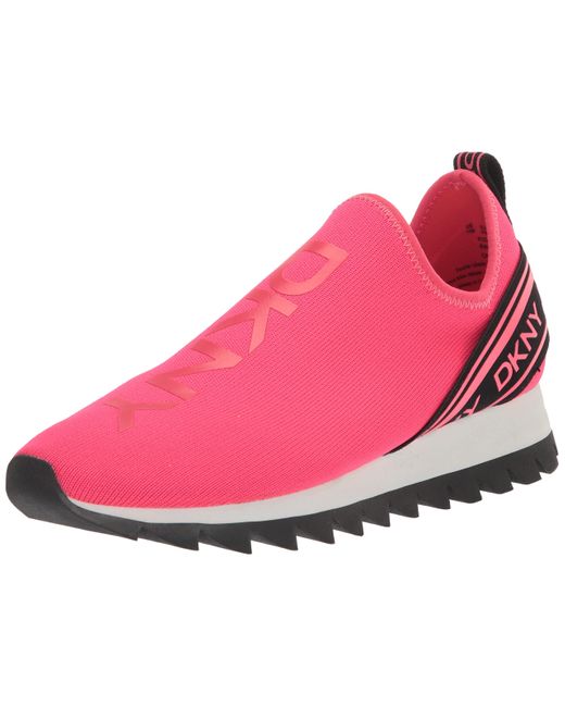 DKNY Pink Rubber Sole Knit Low-top Sneaker