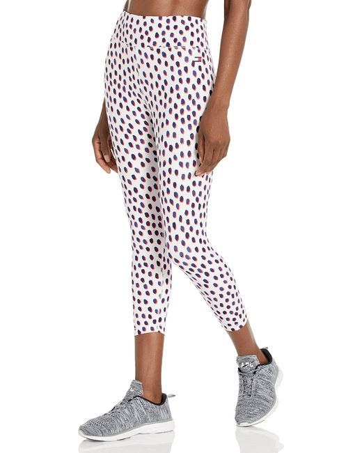 Tommy Hilfiger White High Rise Graphic Compression Performance Legging