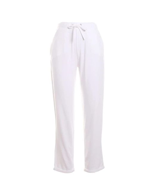 Majestic Filatures White French Terry Drawstring Pant With Cuff