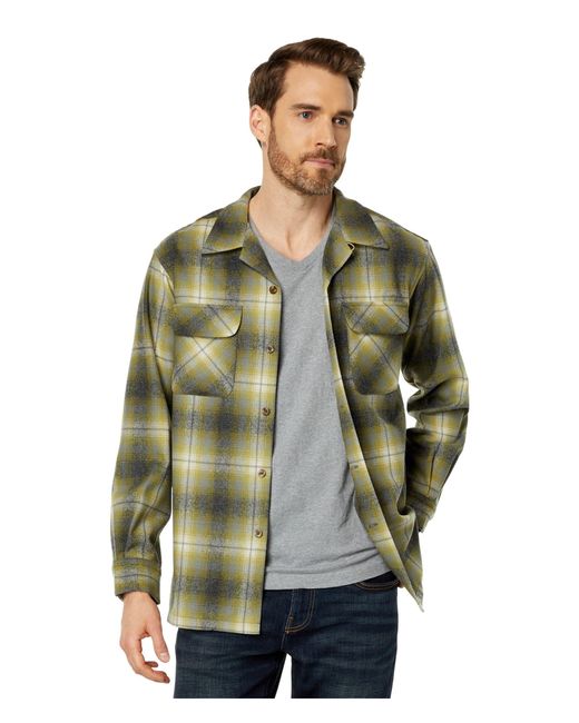 Pendleton Green Long Sleeve Classic Fit Wool Board Shirt for men