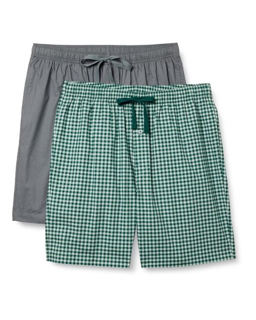 Amazon Essentials Schlafanzug-Shorts aus Baumwollpopeline in Green für Herren