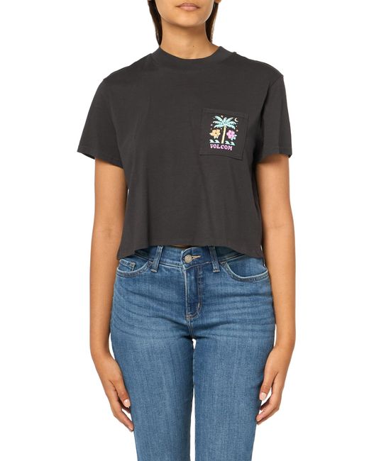 Volcom Black Pocket Dial Short Sleeve Tee