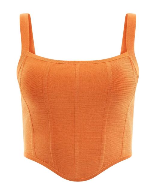 Top a corsetto Oasis Mirage da donna senza maniche di Guess in Orange