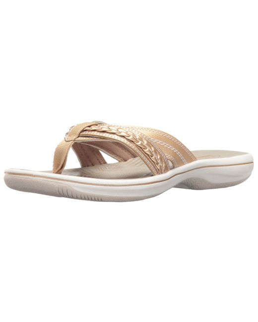 clarks gold flip flops