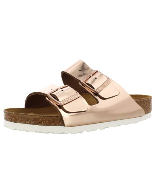 Birkenstock Brown S Arizona Metallic Sandals Size 38 In Metallic Copper