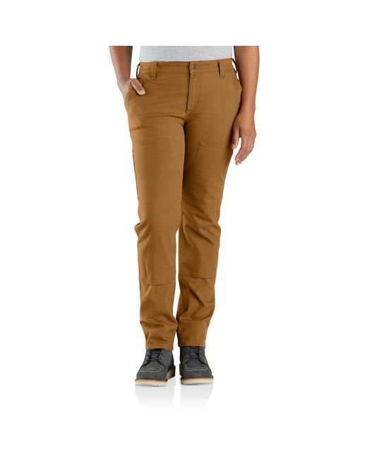 Carhartt Brown Rugged Flex Relaxed Fit Canvas Double-front Pant