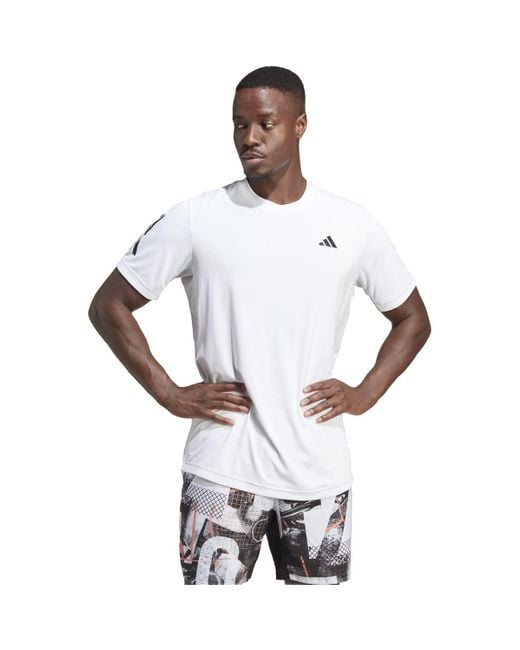 spreiding vermogen Trouwens adidas Club 3-stripes Tennis T-shirt in White for Men | Lyst