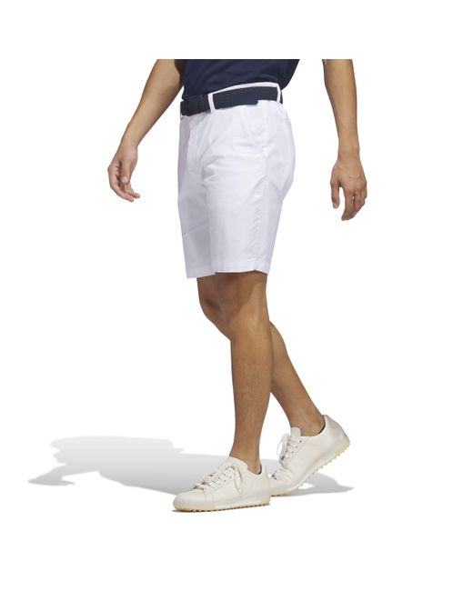 Adidas White Go-to 9 Golf Shorts for men