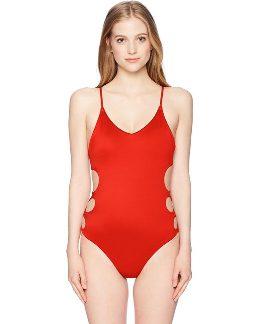 billabong red one piece