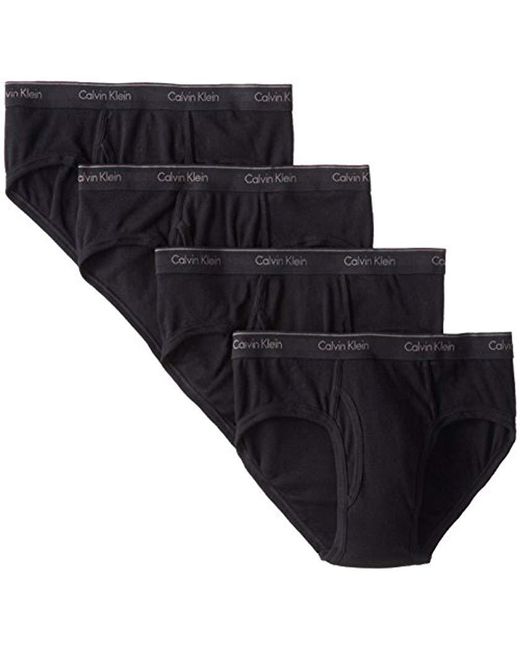 Calvin Klein Cotton Classic Low Rise Brief 4-pack U4183 in Black