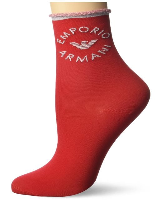 Emporio Armani Red Short Socks