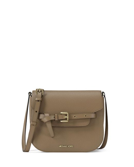 Michael Kors Gray Emilia Small Saddle Crossbody Bag