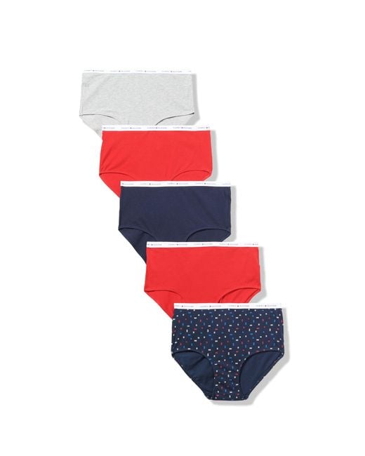Tommy Hilfiger Red Classic Cotton Logo Brief Panty | 5 Pack