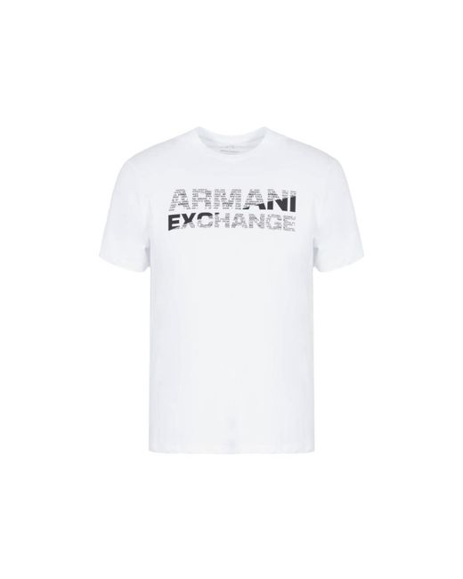 Emporio Armani White A | X Armani Exchange Slim Fit Stretch Cotton Jersey Bold Logo Tee for men