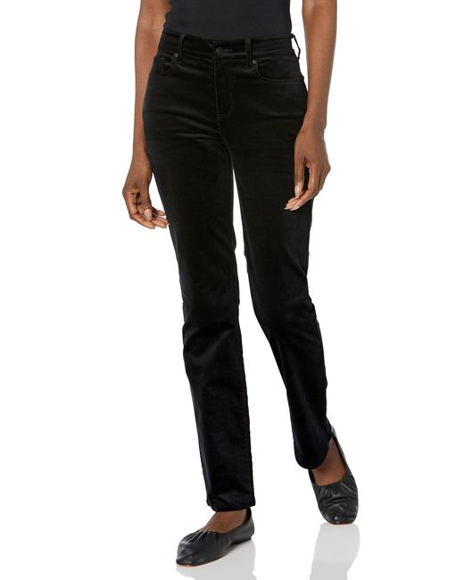 NYDJ Women's Black Marilyn Straight Leg Velvet Jeans