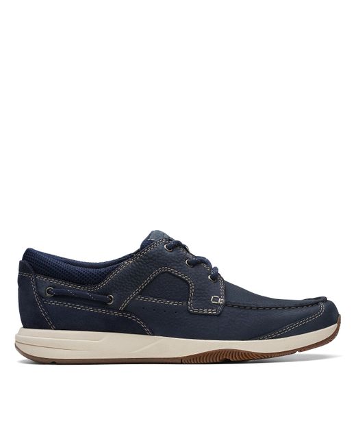 Clarks Sailview Lace Boat Shoe in Blue for Men | Lyst
