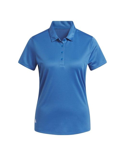 Adidas Blue Standard Solid Performance Short Sleeve Polo Shirt