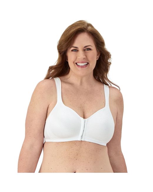 Playtex White 18 Hour Extra Back Support Front Close Wireless Bra Use52e With 2-pack Option