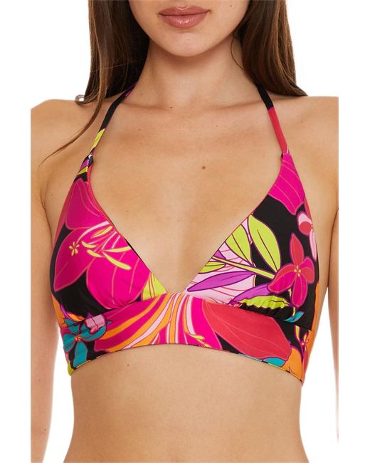 Trina Turk Pink Standard Solar Halter Bikini Top