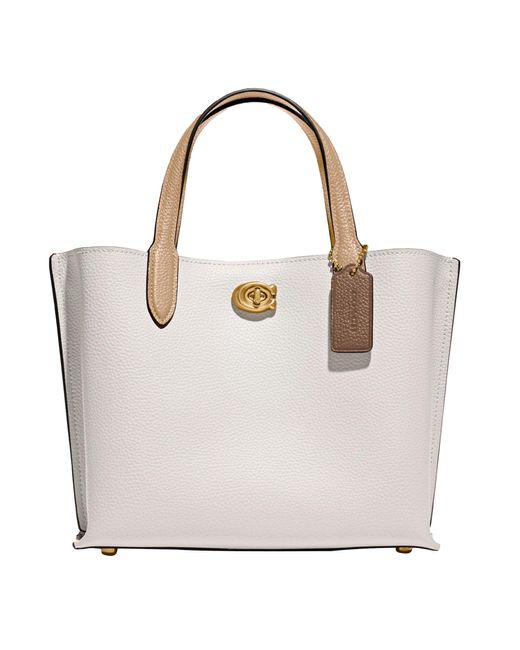 COACH White Colorblock Leather Willow Tote 24