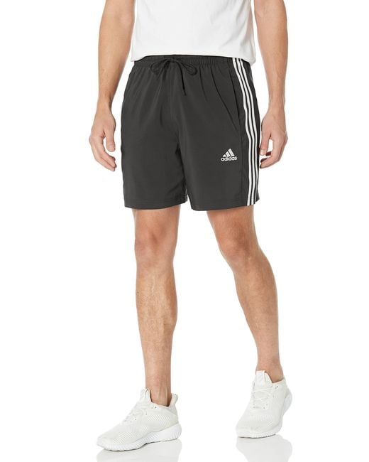 Adidas Black Size Aeroready Essentials Chelsea 3-stripes Shorts for men