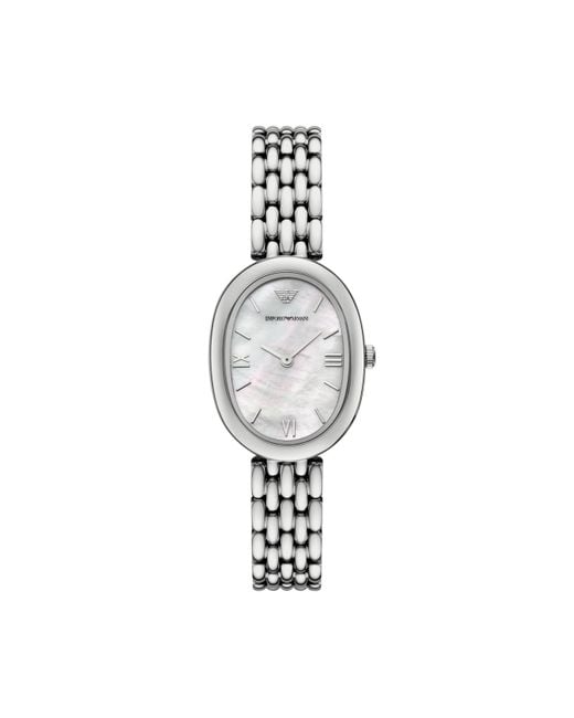 Emporio Armani Metallic Two-hand Stainless Steel Watch