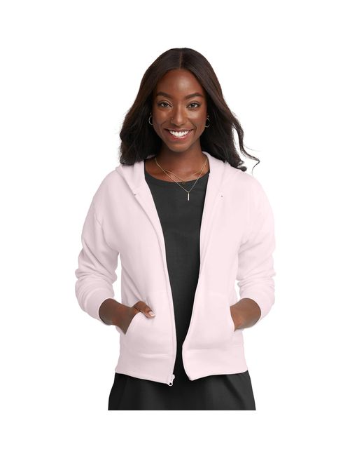 Hanes Ecosmart Full-zip Hoodie Sweatshirt in Red | Lyst